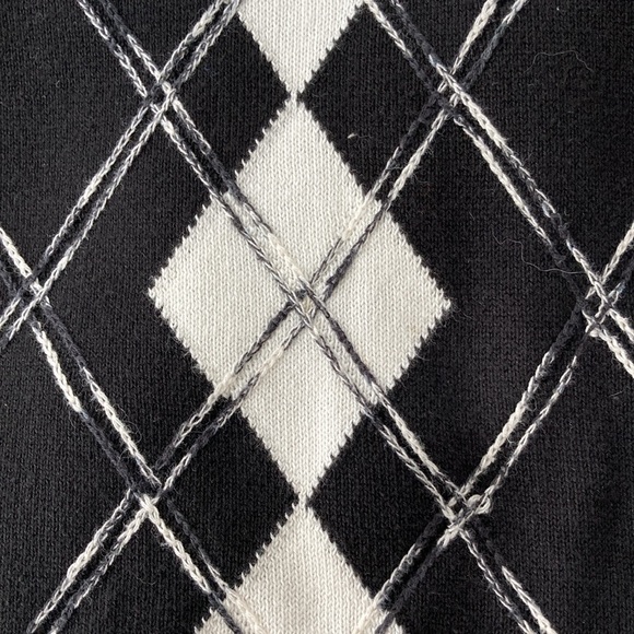 Liz & Co Argyle Scoop Neck Short Sleeve Sweater Size M/L - Picture 6 of 9